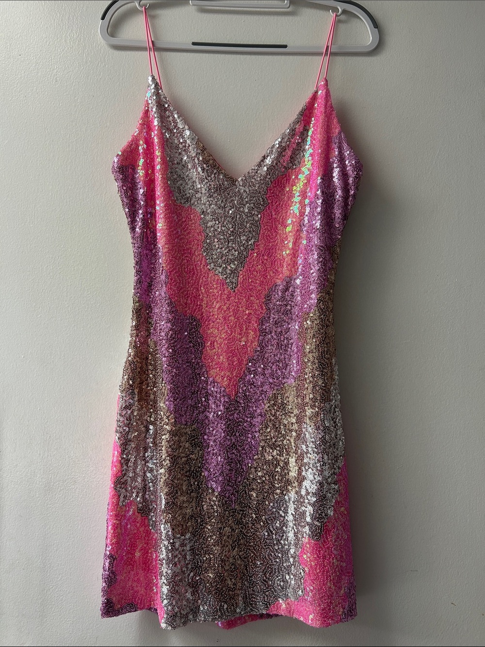 B Darlin Pink & Purple Sequin Mini Dress